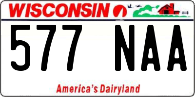 WI license plate 577NAA