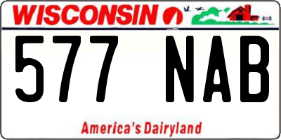 WI license plate 577NAB