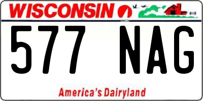 WI license plate 577NAG