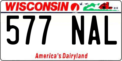 WI license plate 577NAL