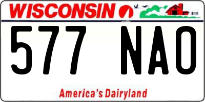 WI license plate 577NAO