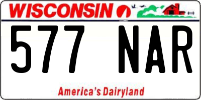 WI license plate 577NAR