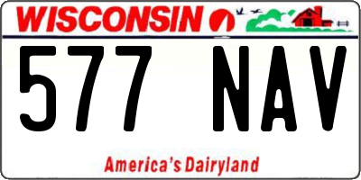 WI license plate 577NAV