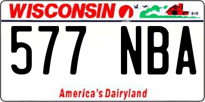 WI license plate 577NBA