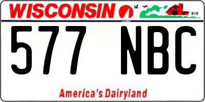 WI license plate 577NBC