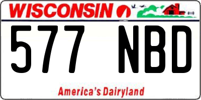 WI license plate 577NBD
