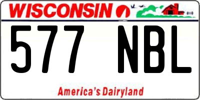 WI license plate 577NBL