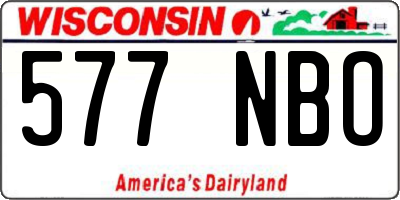 WI license plate 577NBO