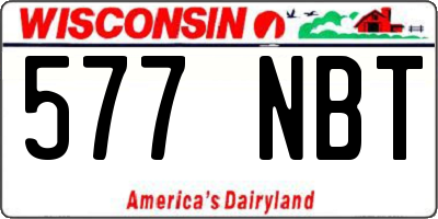 WI license plate 577NBT