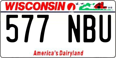 WI license plate 577NBU