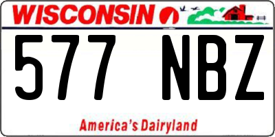 WI license plate 577NBZ