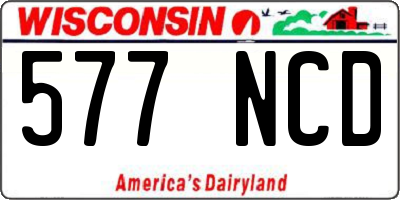 WI license plate 577NCD