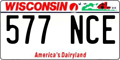 WI license plate 577NCE