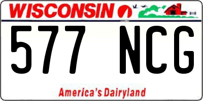 WI license plate 577NCG