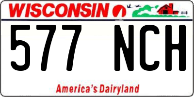 WI license plate 577NCH
