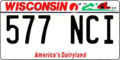 WI license plate 577NCI