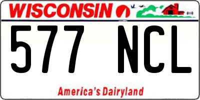 WI license plate 577NCL