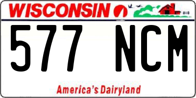 WI license plate 577NCM