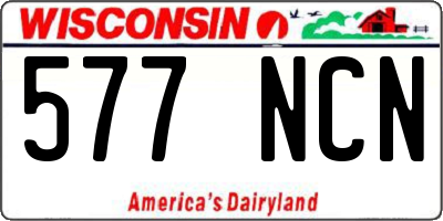 WI license plate 577NCN