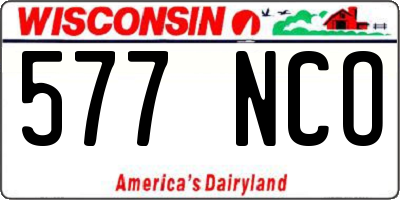 WI license plate 577NCO