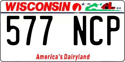 WI license plate 577NCP