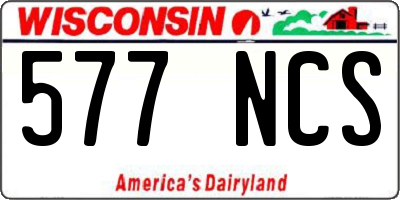 WI license plate 577NCS