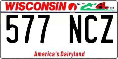 WI license plate 577NCZ