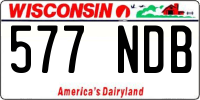WI license plate 577NDB