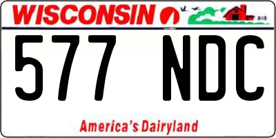 WI license plate 577NDC