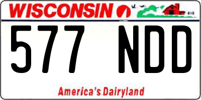 WI license plate 577NDD