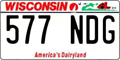 WI license plate 577NDG