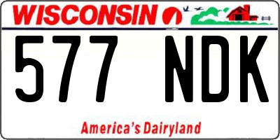 WI license plate 577NDK