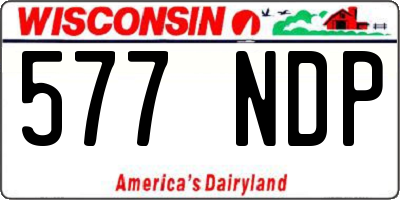 WI license plate 577NDP