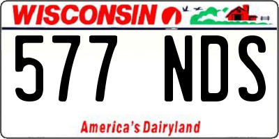 WI license plate 577NDS