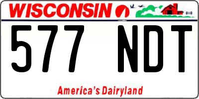 WI license plate 577NDT