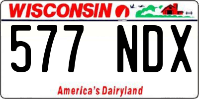 WI license plate 577NDX