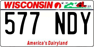 WI license plate 577NDY