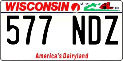 WI license plate 577NDZ