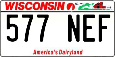 WI license plate 577NEF