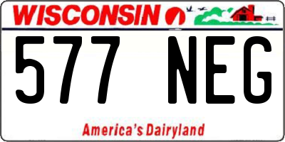 WI license plate 577NEG