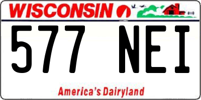 WI license plate 577NEI