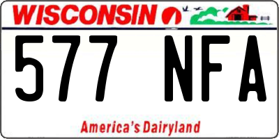 WI license plate 577NFA