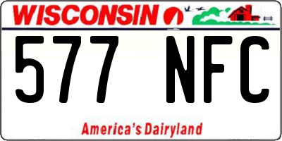 WI license plate 577NFC