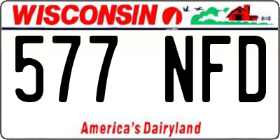 WI license plate 577NFD