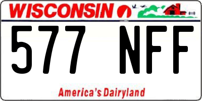 WI license plate 577NFF