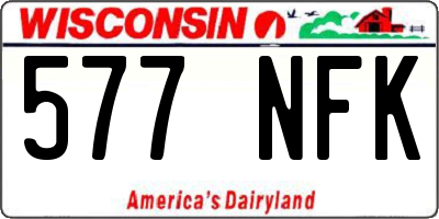 WI license plate 577NFK