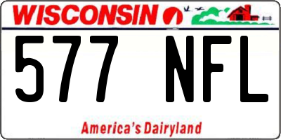 WI license plate 577NFL