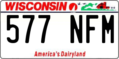 WI license plate 577NFM