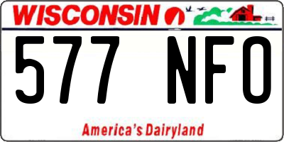 WI license plate 577NFO