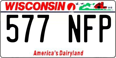 WI license plate 577NFP